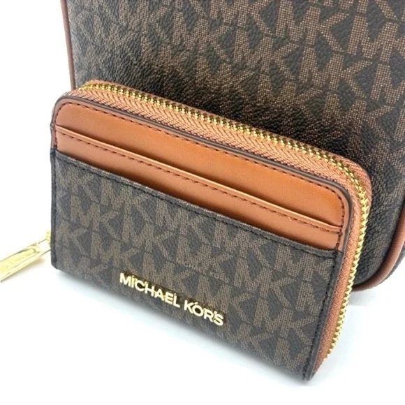 Michael Kors Medium NS Chain Xbody Bag & Jet Set Travel MD ZA Card Case Wallet